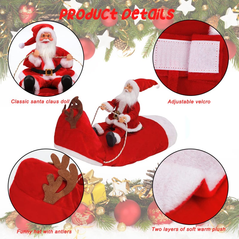 BWOGUE Santa Dog Costume Christmas Pet Clothes Santa Claus Riding Pet Cosplay Costumes Party Dressing up Dogs Cats Outfit for Small Medium Large Dogs Cats - Image 3